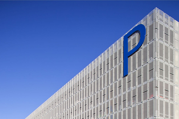 Architectural Aluminum Perforated Panel Facade parking area