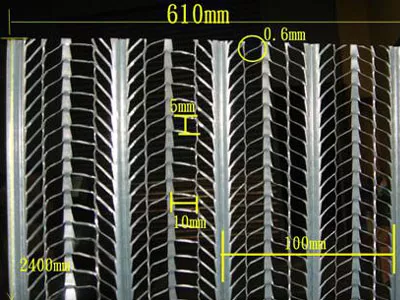 Specifications of  Hi-Ribbed Metal Lath